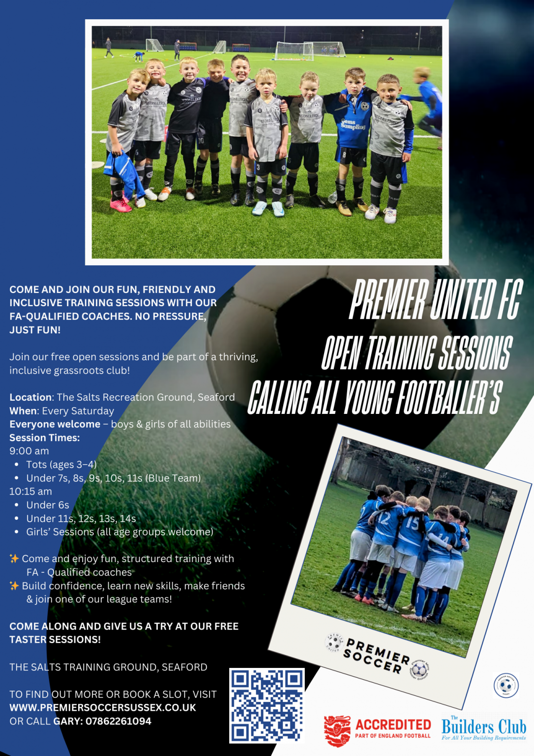 Open Call to join Premier Soccer in Seaford
